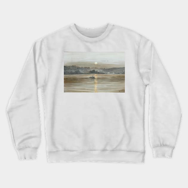 RIVER EXE DEVON, EARLY MORNING FISHING Crewneck Sweatshirt by MackenzieTar